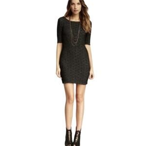 Free People black bodycon sparkly mini dress